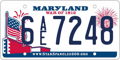 MD license plate 6AE7248