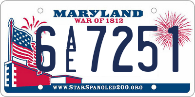 MD license plate 6AE7251