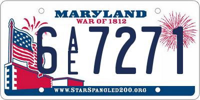 MD license plate 6AE7271