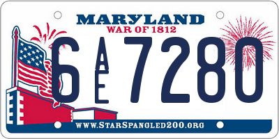 MD license plate 6AE7280