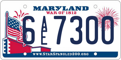 MD license plate 6AE7300