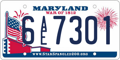 MD license plate 6AE7301