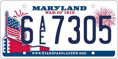 MD license plate 6AE7305