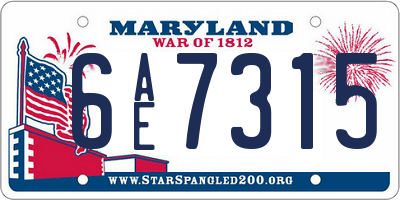 MD license plate 6AE7315