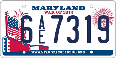 MD license plate 6AE7319