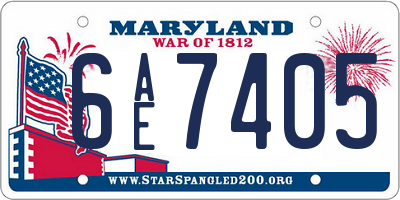 MD license plate 6AE7405