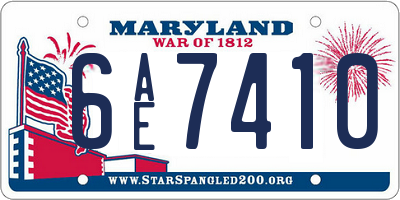 MD license plate 6AE7410