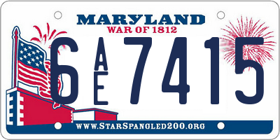 MD license plate 6AE7415