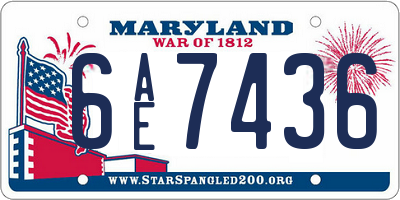 MD license plate 6AE7436