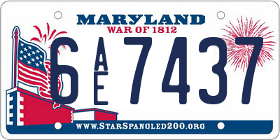 MD license plate 6AE7437
