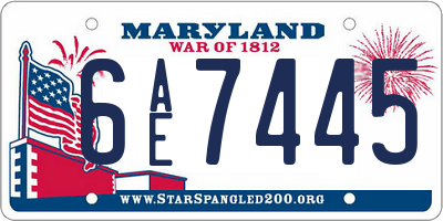 MD license plate 6AE7445