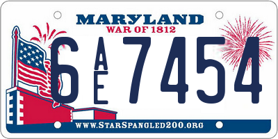 MD license plate 6AE7454