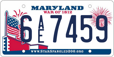 MD license plate 6AE7459