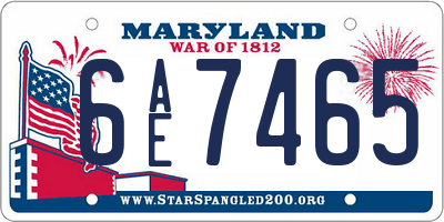 MD license plate 6AE7465