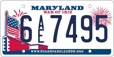 MD license plate 6AE7495