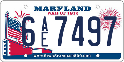 MD license plate 6AE7497