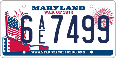 MD license plate 6AE7499