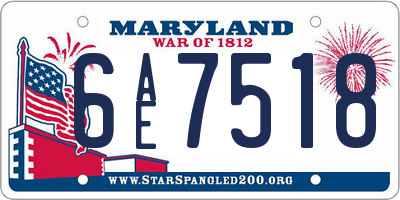 MD license plate 6AE7518