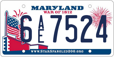 MD license plate 6AE7524