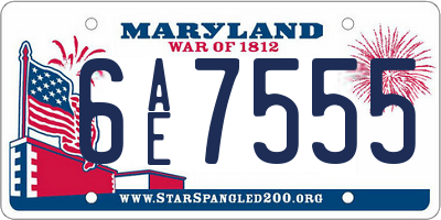 MD license plate 6AE7555