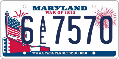 MD license plate 6AE7570