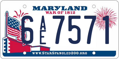 MD license plate 6AE7571
