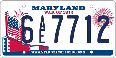 MD license plate 6AE7712