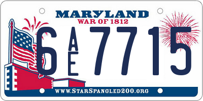 MD license plate 6AE7715