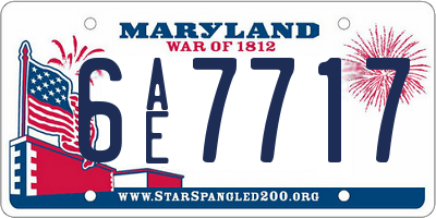 MD license plate 6AE7717