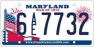 MD license plate 6AE7732