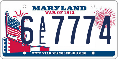 MD license plate 6AE7774
