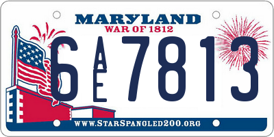 MD license plate 6AE7813
