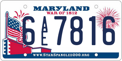 MD license plate 6AE7816