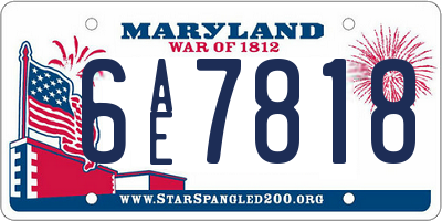 MD license plate 6AE7818