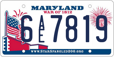 MD license plate 6AE7819