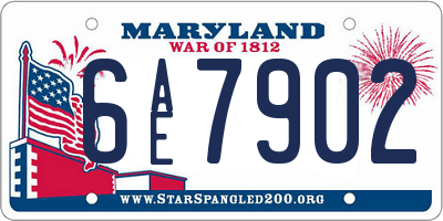 MD license plate 6AE7902