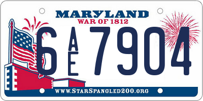 MD license plate 6AE7904