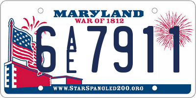MD license plate 6AE7911