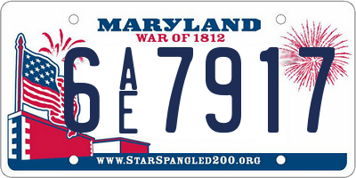MD license plate 6AE7917