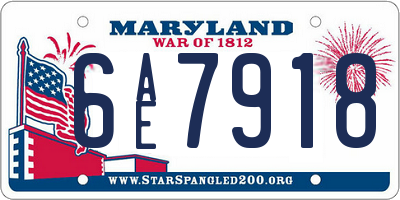 MD license plate 6AE7918