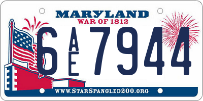 MD license plate 6AE7944