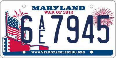 MD license plate 6AE7945