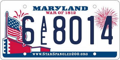 MD license plate 6AE8014