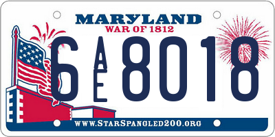 MD license plate 6AE8018