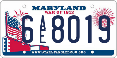 MD license plate 6AE8019