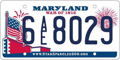 MD license plate 6AE8029