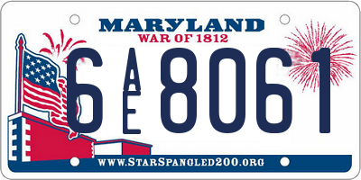 MD license plate 6AE8061