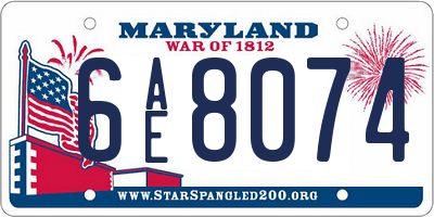 MD license plate 6AE8074