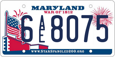 MD license plate 6AE8075