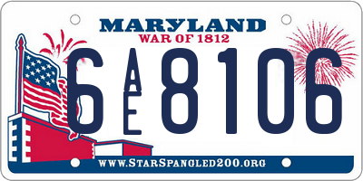 MD license plate 6AE8106